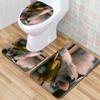 Animal Toilet Floor Mat Three-Piece Bathroom 3-Piece Carpet Doormat