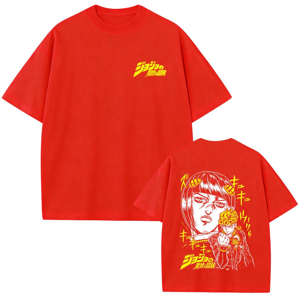 Anime Jojos Bizarre Adventure Bruno Bucciarati Giorno Giovanna Graphic T Shirt Fans Gift Unisex Fashion Unisexga Oversized Tshirts