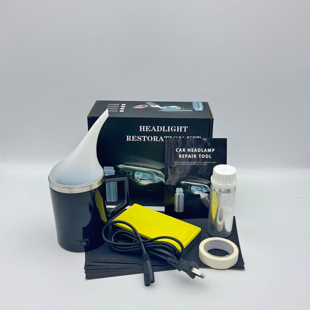 Car Headlight Refurbishing Kit with Liquid Atomizing Cup