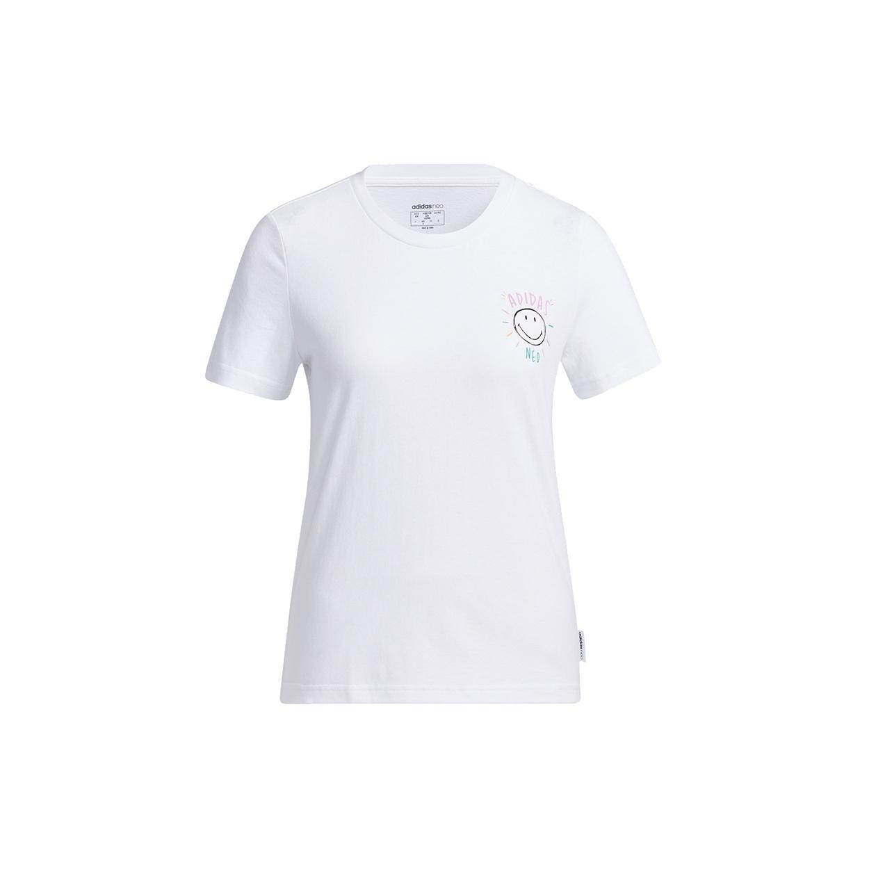 (WMNS) adidas neo smile T-shirt  White  Women s GP5784 S
