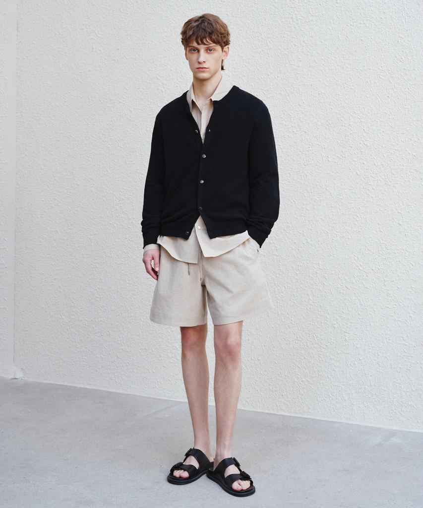 Jeilium Nicole Linen Drawstring Shorts Oatmeal