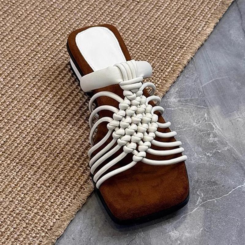

Women Slippers Designer Dress Shoes Walking Woman Heeled Sandals 2025 Summer Casual Flip Flops Cozy Sandalias De Mujer 40 белый
