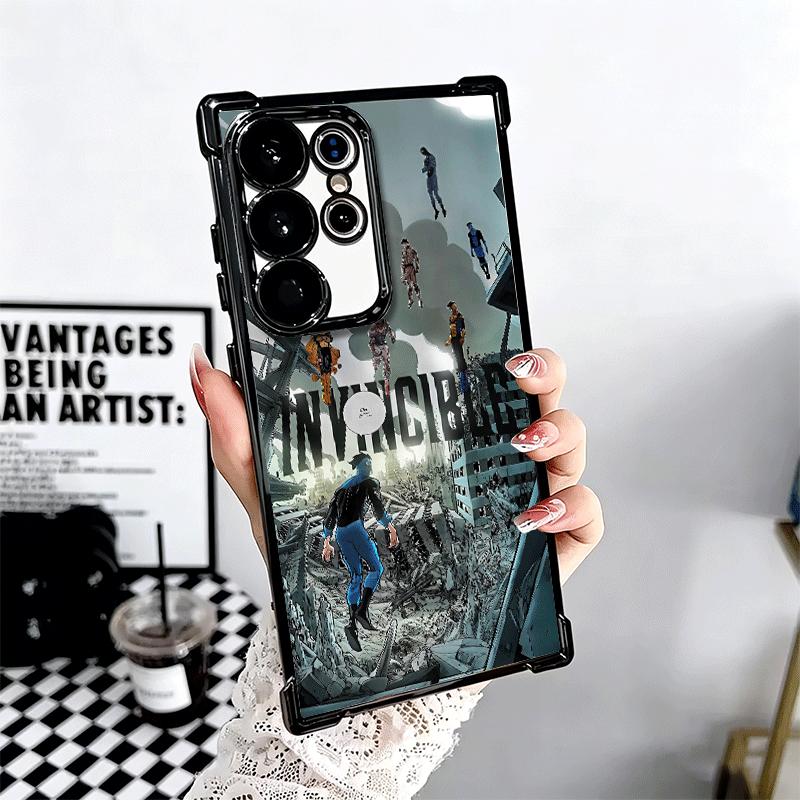 I-Invincible Anime Plating Phone Case For Samsung Galaxy S24 S25 FE S26 Edge S23 Ultra S22 S21 Plus S20 Anti-Fall Airabag Cover