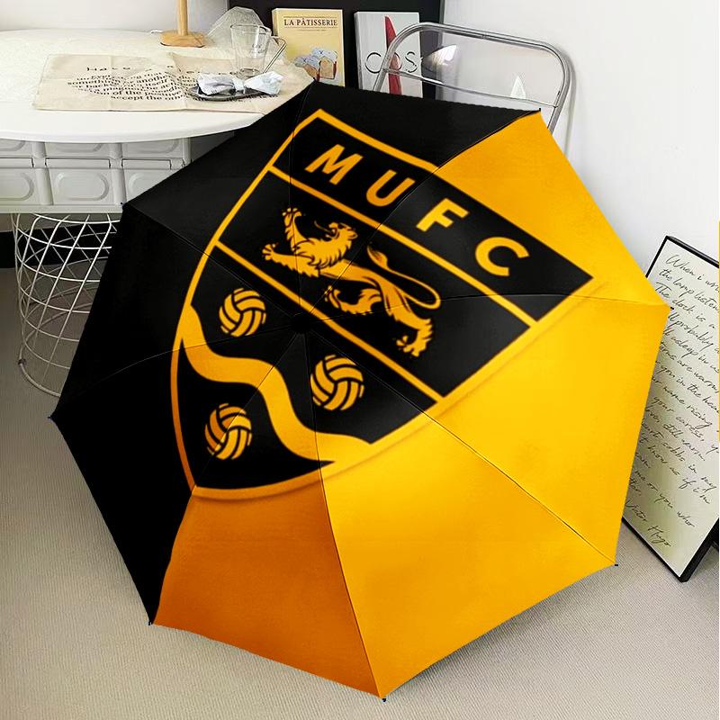 1PC Football Crest Printed Umbrella Folding umbrella, automatic umbrella 8-Frame for Travel, camping Fan gifts Christmas Gifts
