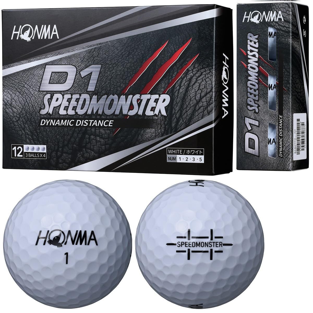 

Honma Golf Balls D1 SPEED MONSTER (3 Dozen, 36 Balls per Pack) BT2003, White, 3 Dozen Set