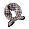 1116 New Professional Decoration Geometric Silk Scarf Fashion Spring and Summer Thin Plaid Mulberry Silk Square Scarf Shawl