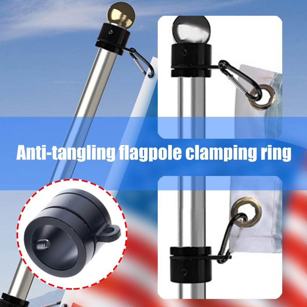 Rustproof Aluminum Alloy Flag Poles Rotating Rings Adjusting Bearing Swivel System for 0.8-1.01Inch Flagpoles Antitangle