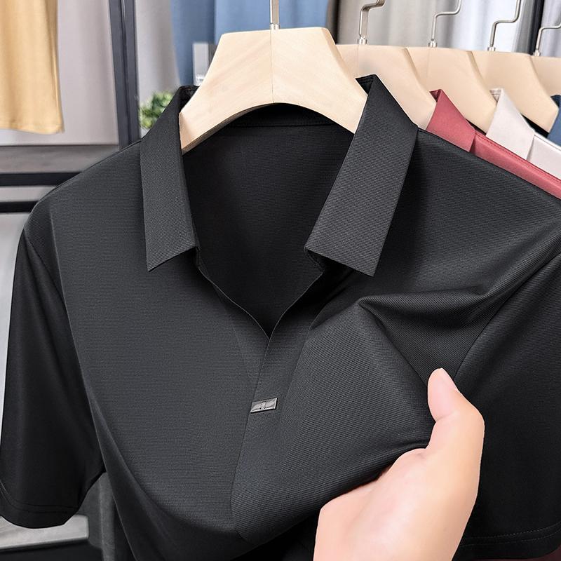 Original Designer High-End Men's Polo Shirt Lapel Short Sleeve Summer New Breathable Seamless Business Office Casual Men's Wear