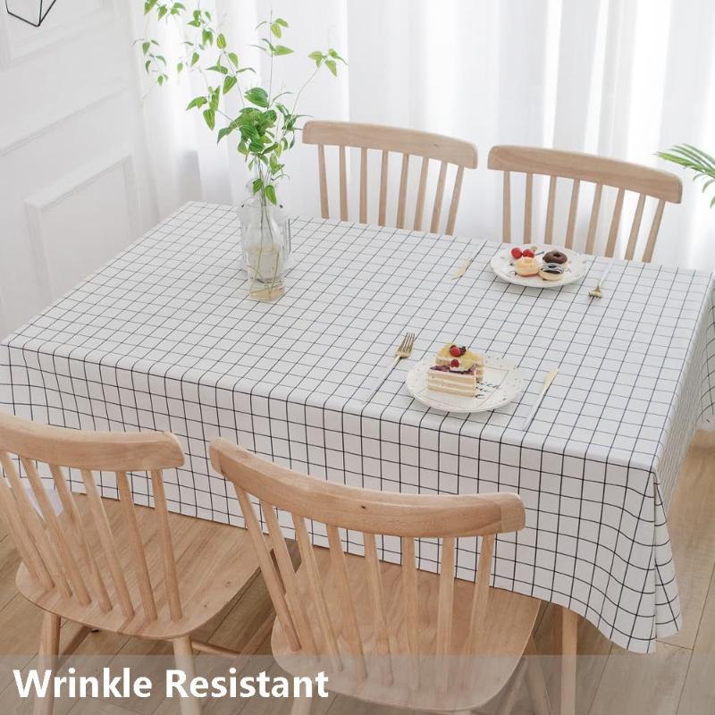 Table Cloth For Home Waterproof Plaid Stripe Dining Tablecloth Kitchen Decorative Rectangular Coffee Cuisine Party Table Cover