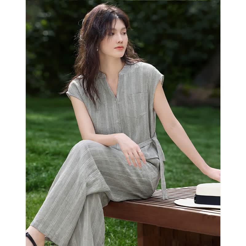 Casual Striped T-Shirt & Pants Set