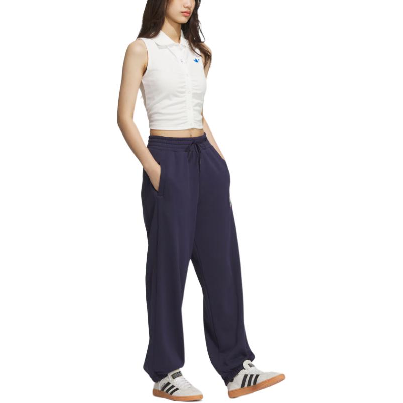 Adidas Originals Street Series Loose Fit Drawstring Cuffed Casual Pants Women Pants Dark-Ink-Blue JL7547