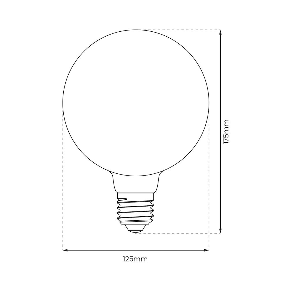 E27 6W G125 WARM AMBER LED FILAMENT BULB