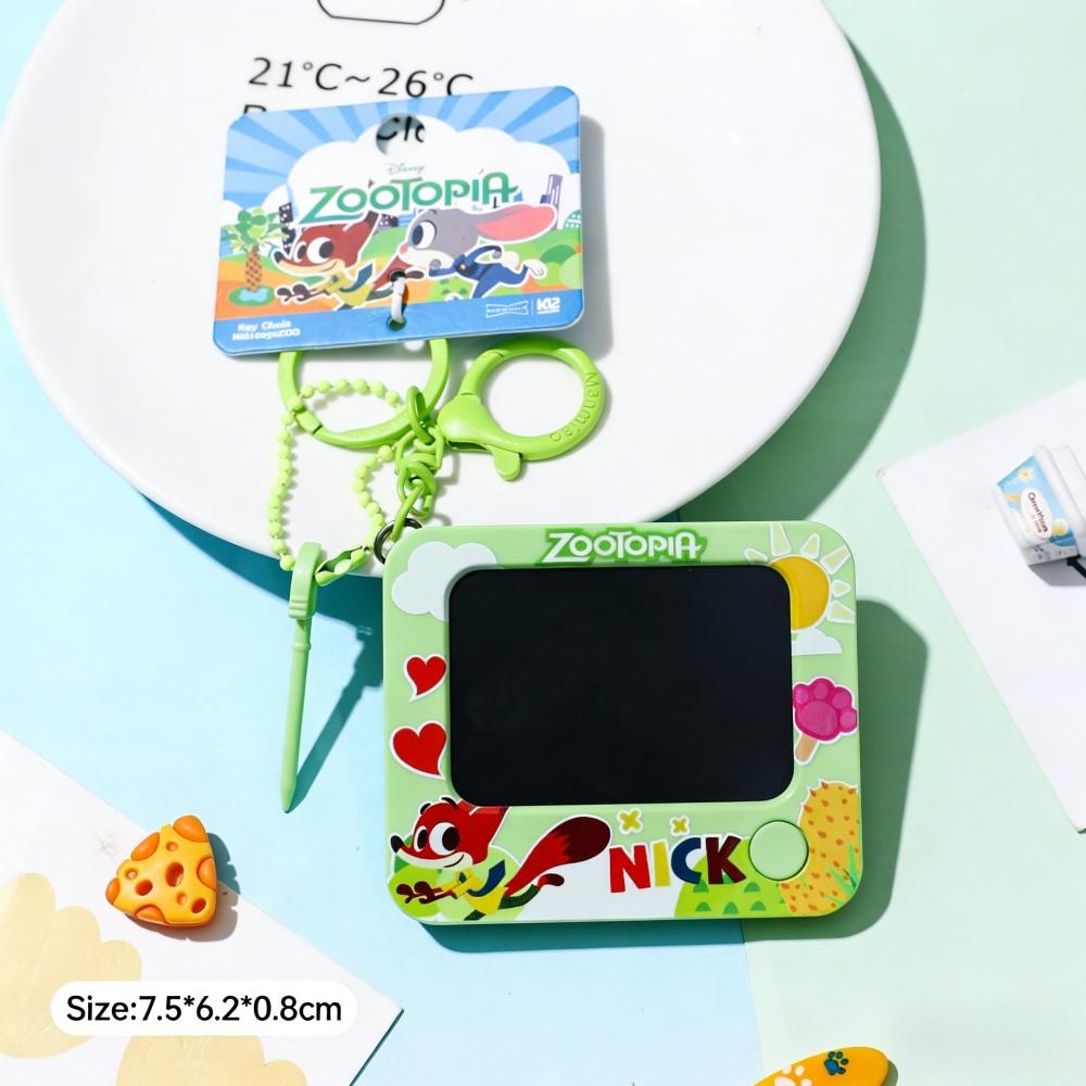 Genuine Zootopia Drawing Board Keychain for Girls Judy Nick Erasable Writing Pad Toy Keychain Clip Birthday Party Favor