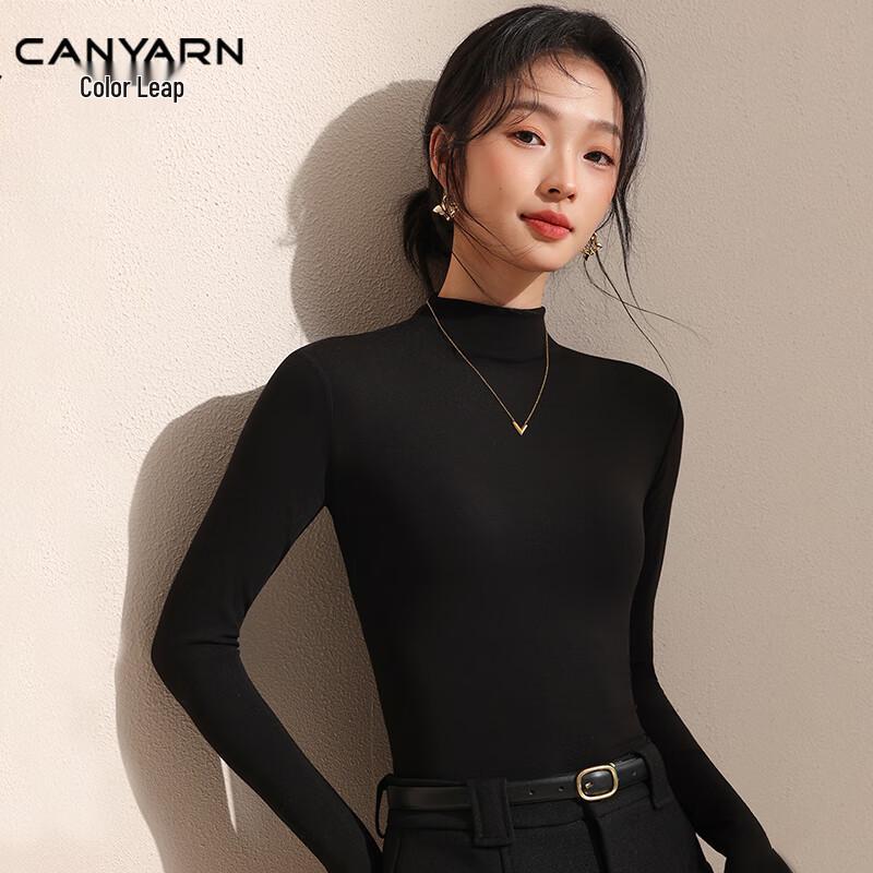 

Women s Slim Fit Thermal Semi-High Collar Base Layer Top One Size