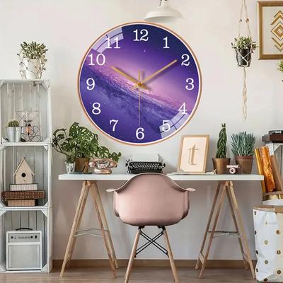 Modische Wanduhr aus HD-Glas, Reisezeit, genaue, stumme Wanduhr für das Arbeitszimmer von Kindern, Wanddekoration zum Versenden an Freunde