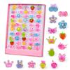 Ynanimery Toy Ring Set for Cute Stylish Pretend Perfect for Christmas or Birthdays 50-Piece Girls, Plastic, Play, (Shiny Rings)