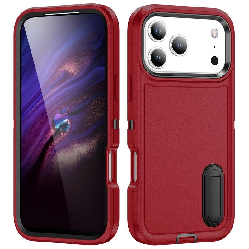 For iPhone 17 Pro Max Case Rugged Bumper Hybrid 3in1 Candy Color Shockproof Phone Stand Cover For iPhone 16 15 14 13 Pro Max 17e 16e