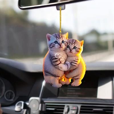 Dog Acrylic Pendant Bag Pendant Car Decoration Creative Cat Key Chain  Car Interior