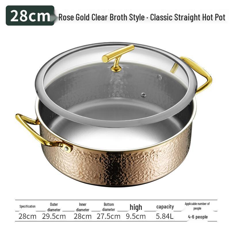 

Чу И Ци Кованый Розовое Золото 3-Слойная Сталь Разделенная Хотпот