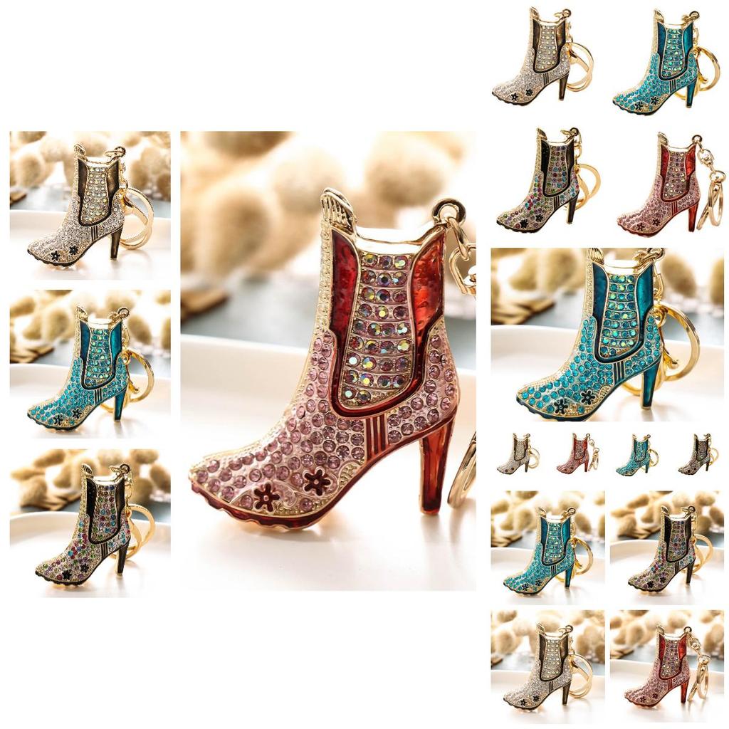 Fashionable And Cute Shoe Pendant Keychain With Rhinestones Ideal Gift For Both Men And Women