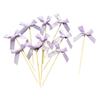 10pcs Creative Bowknot Cupcake Toppers For Birthday And Bridal Shower Romance Themed Party Cake Decorations
