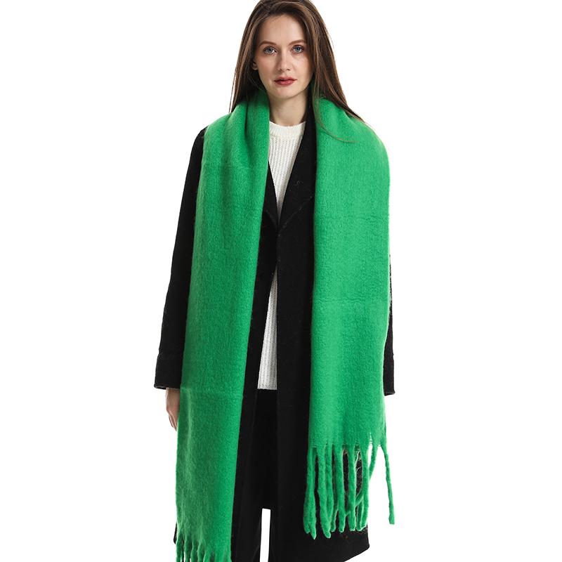 

Women Winter Scarf Imitation Cashmere Thicken Long Shawls Neck Warm Tassel Poncho Echarpe Stoles Pashmina Luxury 38x220cm