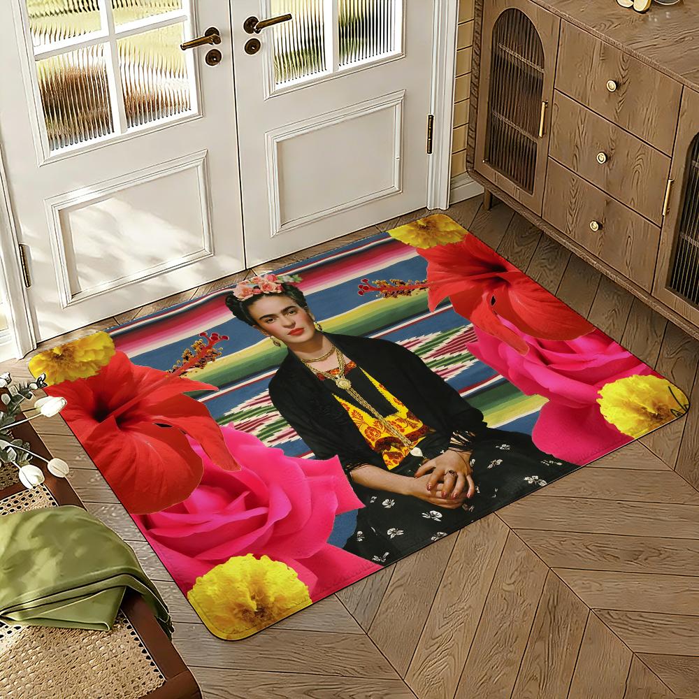 Tappetino F-Fridas Art K-Kahlo Morbido Ispessito Assorbente Antiscivolo Tappetino per Porta Camera da Letto Soggiorno Decorazione per la Casa Tappeti in Flanella