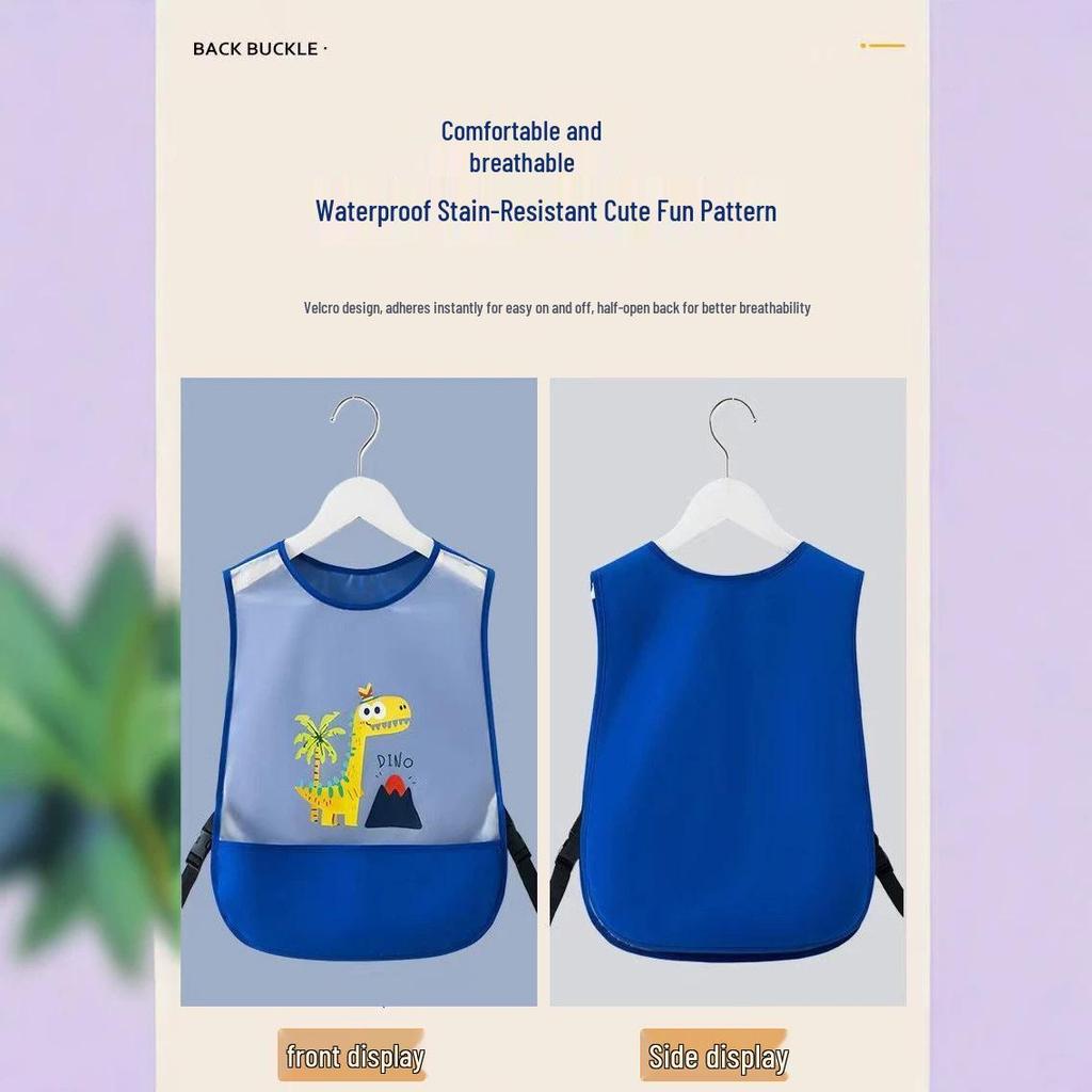 Breathable Mesh Baby Bib: Waterproof, Stain-Proof, Sleeveless Coverall for Infants and Toddlers.