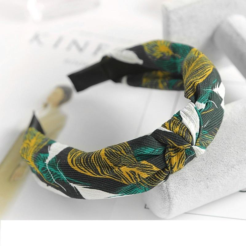 

Женская элегантная повязка на голову с узлом сверху, принт в горошек, полосатая, в клетку, с цветком, модные аксессуары для волос FG0320