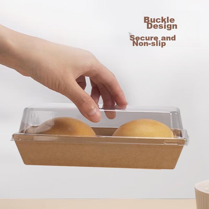 Edo Mooncake Packaging Boxes, Rectangular Towel Roll Cake Box, Meat Floss Pastry Box, Kraft Paper Packaging Box, Pastry Case, 100 Pieces
