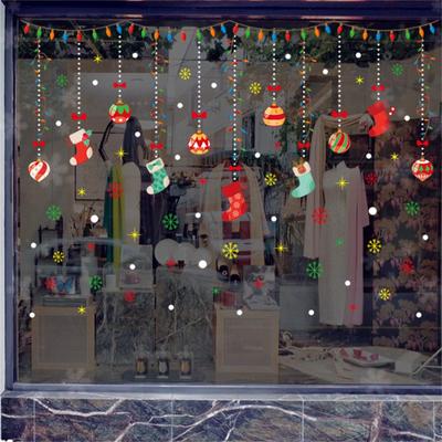Christmas Window Clings Glass Stickers Static Double-Side Removable Window Sticker For Home Kids Rooms Xmas Stickers