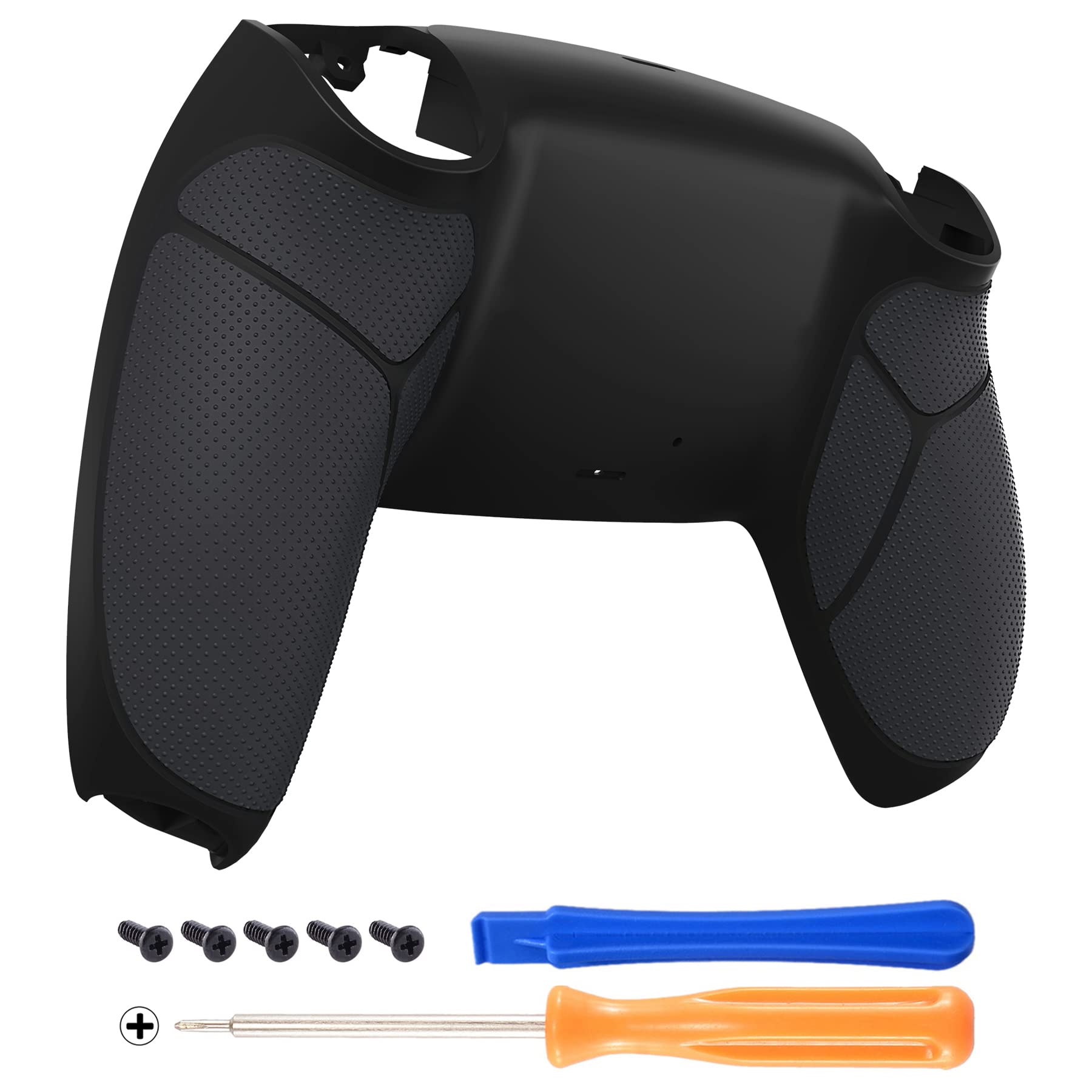 

eXtremeRate Rubberized Grip Custom Back Housing Bottom Shell for PS5 Replacement Back Shell Cover Compatible with PS5 Controller Controller, [Black]