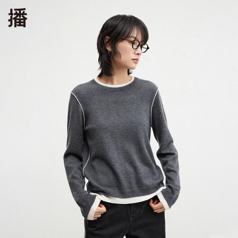 Broadcast Women's Layered Round Neck Knit Sweater