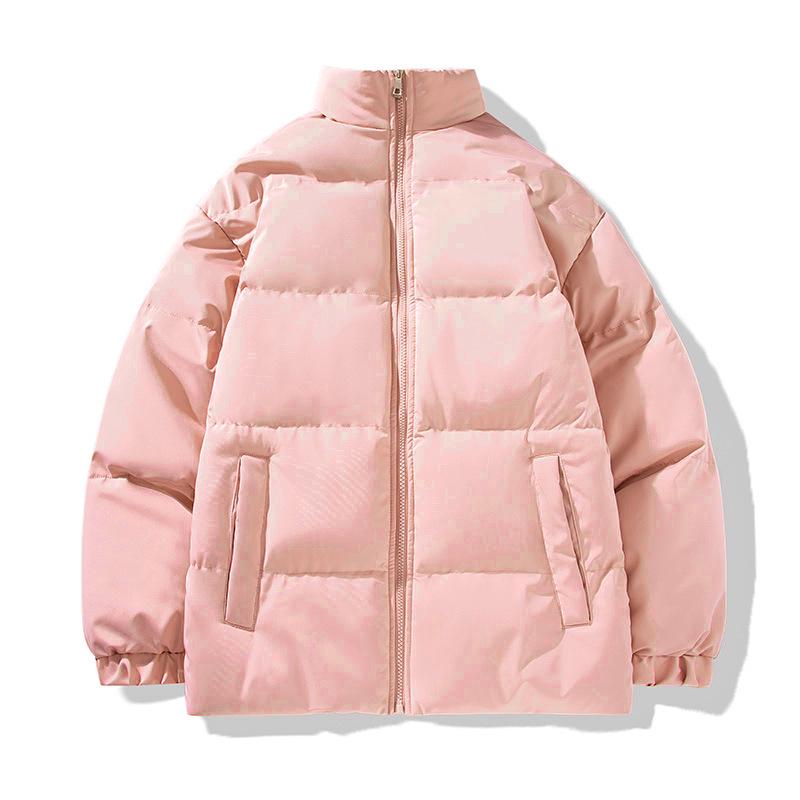 

Men s Trendy Winter Down Cotton Jacket - Casual, Loose-Fit, Couple s Thickened Coat XXL рожевий