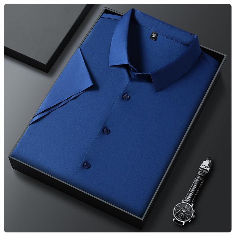Men's Summer Ice Silk Non-Iron Short-Sleeve Business Shirt