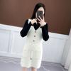 Faux Mink Knitted Waistcoat Spring and Autumn Mohair V-neck Vest Knitting Versatile Sleeveless Mid-length Casual Women's Dress