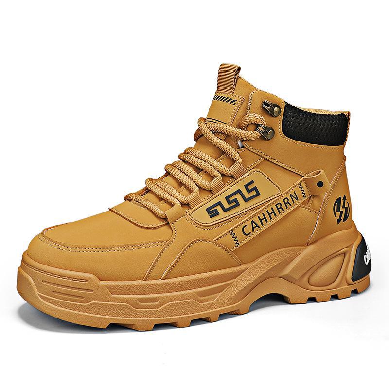 

Мужские ботинки Martin в британском стиле: Модные, износостойкие, с толстой подошвой, высокие кроссовки для осени/зимы YG-1183, Size 44 жёлтый