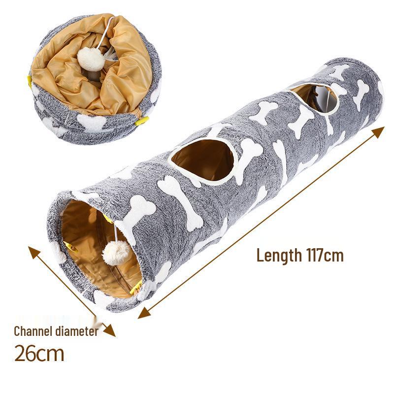 Foldable Crinkle Paper Cat Tunnel Toy - Self-Play & Teasing Activity for Cats
