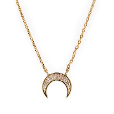 Shertz Moon Pendant Cubic Necklace (14k)