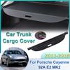 For Porsche Cayenne 92A E2 MK2 2011-2018 Car Trunk Cargo Cover Luggage Tray Storage Security Shield Partition Mat Car Accessorie