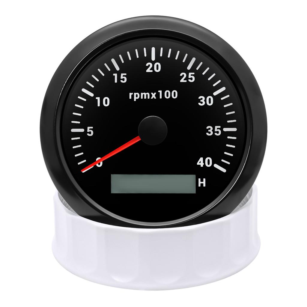85mm Diesel Engine Tachometer With LCD Hourmeter 7 Color Backlight Tacho Gauge 3000 4000 6000 RPM For Marine Boat Car 12V/24V
