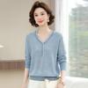 New long-sleeved knitted bottoming shirt women's inner autumn top age-reducing lace sweater women's spring and autumn