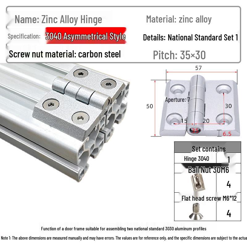 Hochleistungsscharniere aus Zinklegierung für Aluminiumprofiltüren (20/30/40/45)