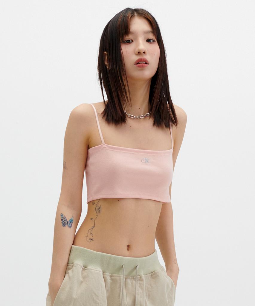 Leoninghai Logo Embroidered Tube Top [Coral]