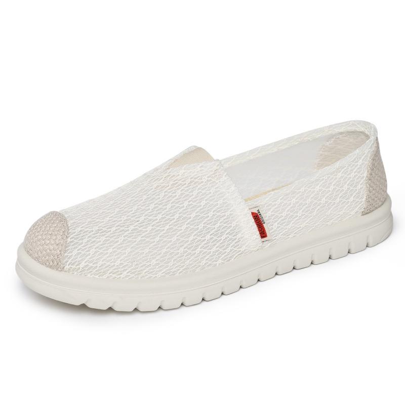 Shoes women's summer old Beijing cloth shoes mother shoes soft sole comfortable one pedal casual shoes mesh shoes breathable single shoes