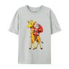 Weihnachtsmann reitet auf Giraffe Weihnachtsgiraffe T-Shirt Druck T-Shirts für Unisex Baumwoll-T-Shirts Cremefarbenes T-Shirt