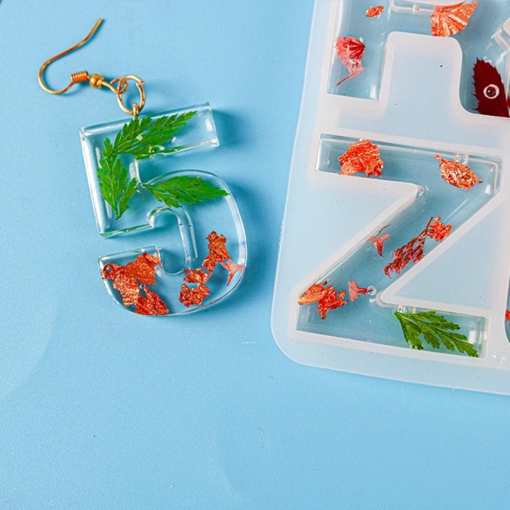 Reusable 26 Letter Mold A-Z Number Keychain Silicone Mold Handmade Alphabet Mold  DIY Crafts
