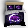 Purple Rose Moon Decor Set Soft Comfortable Duvet Cover Bedding Set Included 1*Duvet Cover & 2*Pillowcases, Gift