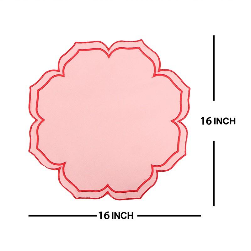 1Pc Lotus Placemats Cotton Napkins Table Dinner Cloth Reusable for Banquet Wedding Table Decor Embossed Flower Shaped Place Mats