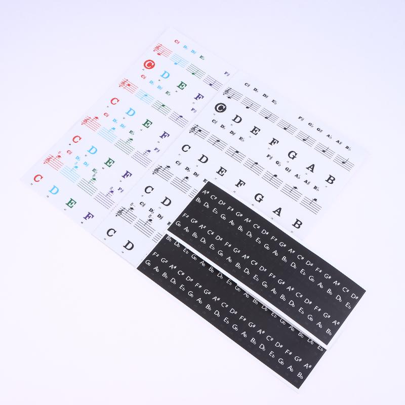 1 Set Beginner Letter Piano Sticker 88/61/54/49 Keys With Removable Colored Note Labels Piano Keyboard Stickers